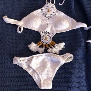 White crochet bikini